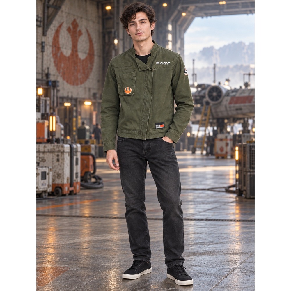 Star Wars Galaxys Edge Resistance Jacket Olive Green Rebel Alliance Mens Small
